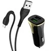 Įkroviklis automobilinis Hoco Z31 USB + "microUSB" QuickCharge (3.0A) juodas