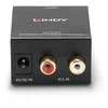 Garso Adapteris - LINDY Phono į TosLink ir Bendraašis ADC Adapteris 24-bit/48KHz, Juodas