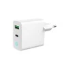 Adapteris įkroviklis Gembird USB Type-C + USB Type-A LED baltas