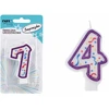 Ravi Decor Party Deco Gimtadienio žvakė „Cipars 4“ 14 x 2 x 75 (modelis 22095)