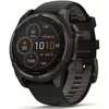 Išmanusis laikrodis Garmin Fenix 8 47 mm Solar Sapphire Pilkos anglies spalvos DLC titanas su juodos / pilkos akmenukų spalvos silikonini