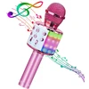 Ausinės iWear M85 Karaoke Bērnu un Pieaugušo Izklaides Mikrofons ar Skaļruņiem un Ierakstu Micro SD USB Bluetooth Rozā