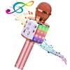 iWear M85 Karaoke Bērniem un Pieaugušajiem Fun Effect Mikrofons ar Skaļruņiem un Ierakstu Micro SD USB Bluetooth Rozā Zeltā