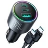 Joyroom Automobilinis įkroviklis Mini, C+C+U, 145W su C tipo į C tipo laidu, 100W, Juodas (JR-CCN07)