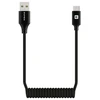 Kabelis USB Evelatus AutoSpring Coiled Cable USB A to USB C connector 1.2M Juodas (TKCB-746ATC1BK)