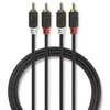 Nedis Audio Kabelis 2x RCA -> 2 x RCA 3m Juodas