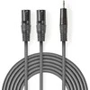 „Nedis“ subalansuotas garso kabelis 2x XLR 3 kontaktų (M) - 3,5 mm lizdas (M) 1,50 m, tamsus pjūklo dantų raštas
