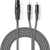 Kabelis Nedis XLR - RCA (Cinch) x2 1.5m pilka (COTH15220GY15)