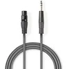 „Nedis“ subalansuotas garso kabelis XLR 3 kontaktų (F) - 6,35 mm lizdas (M), 1,50 m, tamsus pjūklo dantų raštas