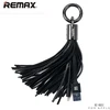 Kabelis USB Remax Apple Tassels Ring Data Cable for Lightning Juodas (RC-053iB)