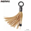 Remax RC-053i dizaino raktų pakabuko žiedas su Apple Lightning duomenų ir įkroviklio laidu (MD818) auksinis