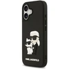 Karl Lagerfeld 3D Rubber Karl and Choupette dėklas skirtas iPhone 17 juodos spalvos
