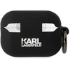 AirPods Pro 2 Karl Lagerfeld silikoninis Karl Head 3D ausinių dėklas juodos spalvos