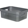 Krepšelis CURVER Infinity RECYCLED, plastikinis, tamsiai pilkos spalvos, h14 x 27 x 36 cm, 11 L