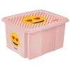 Curver Keeeper Box with lid 15L Karolina "Emoji Hearts" 38x29 5x20 5cm pink
