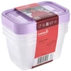 Keeeper Food container set rectangular 4x0,75L Fredo "Fresh" transparent/light violetinė