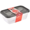 Keeeper Food container set rectangular 3x2,4L Fredo "Fresh" transparent/crystal pilka