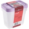 Stoneline Keeeper Food container set rectangular 3x1L Fredo "Fresh" transparent/light violetinė