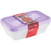 Stoneline Keeeper Food container set rectangular 3x2,4L Fredo "Fresh" transparent/light violetinė