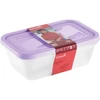 Stoneline Keeeper Food container set rectangular 2x3,3L Fredo "Fresh" transparent/light violetinė