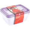 Stoneline Keeeper Food container set rectangular 3x1,25L Fredo "Fresh" transparent/light violetinė