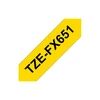 Brother | TZe-FX651 Flexible ID Laminated Tape | Juodas on Geltona | TZe | 8 m | 2.4 cm