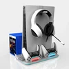 iLike Kontroler DZ504 Slim Multi Dock Station for Play Station 5 PS5 Controllers with Cooling fas & RGB Juodas (ILK-DZ504)