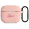 Lacoste Liquid Silicone Glossy Printing Logo dėklas skirtas Apple AirPods 3 rožinės spalvos