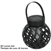 Garden4You Laterna su saulės baterijomis, 12 LED, juoda, 11.00 x 11.00 x 22.00 GARDEN ENJOY