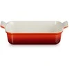 Le Creuset Stačiakampiai „Heritage“ keramikos kepimo indai 26x19 cm / 2 x 4 l, oranžiniai 0843251102730
