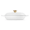 Ketaus puodas Le Creuset Gourmet su dangčiu, negilus, 3,5 l, 30 cm, baltas