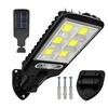 Dėklas Elight LU17 saules LED ielu lampa ar 120 COB gaismas diodēm – kustību sensors (PIR), ūdensizturīgs dizains un izturīgs ABS korpuss, juodas