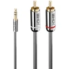 Lindy Audio Laidas - Cromo Line 3.5mm M/F į Dual Phono M/M 0.5m Auksu Padengtas