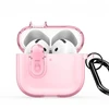 4kom.pl Dėklas na ausinės Dux Ducis Apple AirPods 4 PECL Series PC+TPU Cover su karabinu Rožinė