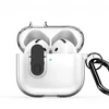 4kom.pl Dėklas na ausinės Dux Ducis Apple AirPods 4 PECL Series PC+TPU Cover su karabinu Juodas Clear