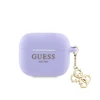 Guess Dėklas słuchawkami Airpods 3 dėklas silikoninis Classic Logo Gold With 4G Charm Violetinė (GUA3LECG4U)