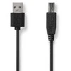 Nedis Kabelis spausdintuvui USB 2.0 A kištukas - USB B kištukas 480Mbps 2m, juodas