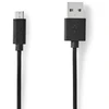 Nedis USB kabelis USB-A – micro-B 2 m juodas (CCGL60500BK20)