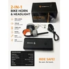 Piederums velosipēdiem iLike JOHORSE Bike Headlight & Electric Horn – 300 Lumens 120dB USB Rechargeable CB-1807101 ()