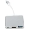 Platinet USB šakotuvas PLATINET medijos šakotuvas USB-C 3.2 GEN1 5GB/S 3IN1 HDMI 4K USB-A 3.2 USB-C PD 100W aliuminio [46241]