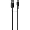 Puro ICON Soft–USB-A do USB-C 1.5 m (juoda)