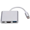 Adapteris AV Roger RoGer Multimedia Adapteris Type-C į HDMI (4K @ 30Hz, 1080P @ 60Hz) + USB 3.0 Sidabrinis