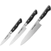Samura PRO-S kompl. no 3 nažiem: Paring 88mm / Utility 145mm / European Chef's 200mm no AUS 8 Japāņu tērauda 58 HRC DĀVANU KASTĒ
