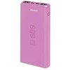 SBS išorinė baterija 10.000 mAh, 2 USB 2.1A, rožinė