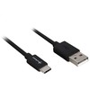 Sharkoon USB 2.0 Kabelis, USB-A Stecker > USB-C Stecker (juodas, 0,5 Meter)