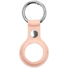 Smart tag aksesuārs iLike AirTag PU Leather Key Ring Keychain Case Rožinė