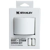Stanley 2 apsauginių dangtelių ir šiaudelių rinkinys termo puodeliams 0,89 l | 0,59 l „The Quencher Boot“ + šiaudelio formos dangtelis šviesiai baltas