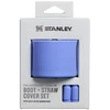 Stanley 2 apsauginių dangtelių ir šiaudelių rinkinys termo puodeliams 0,89 l | 0,59 l „The Quencher Boot“ + šiaudelio formos antgalis, hortenzijų mėlynumo