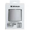 Stanley 2 apsauginių dangtelių ir šiaudelių rinkinys termoso puodeliams 1,18 l „The Quencher Boot“ + šiaudelio formos dangtelis, šviesiai pilkas