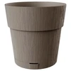 Stefanplast gėlių vazonas su padėklu Ethica Ø15x15cm ruda